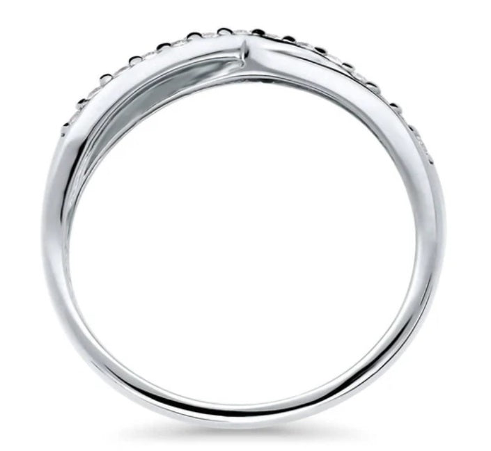Infinity Criss Cross CZ Ring in Sterling Silver
