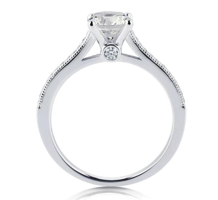 Solitaire 1ct Round CZ Ring in Sterling Silver