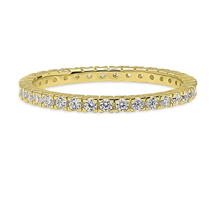 CZ Eternity Ring in Gold Flashed Sterling Silver