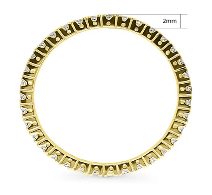 CZ Eternity Ring in Gold Flashed Sterling Silver