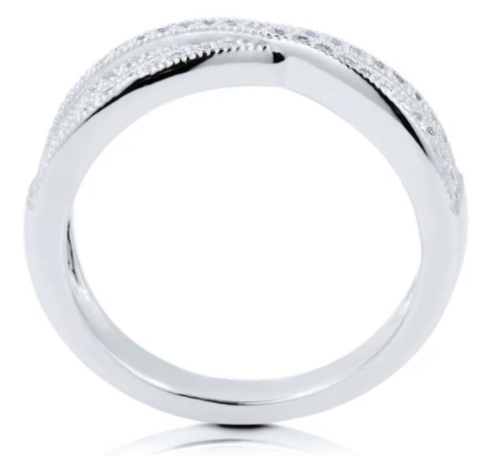 Woven CZ Ring in Sterling Silver
