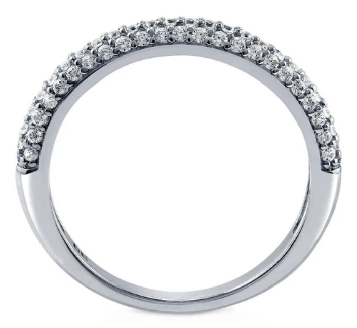 Pave Set CZ Half Eternity Ring in Sterling Silver