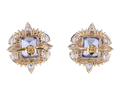 14K 6.60ctw Tanzanite & Diamond Earrings