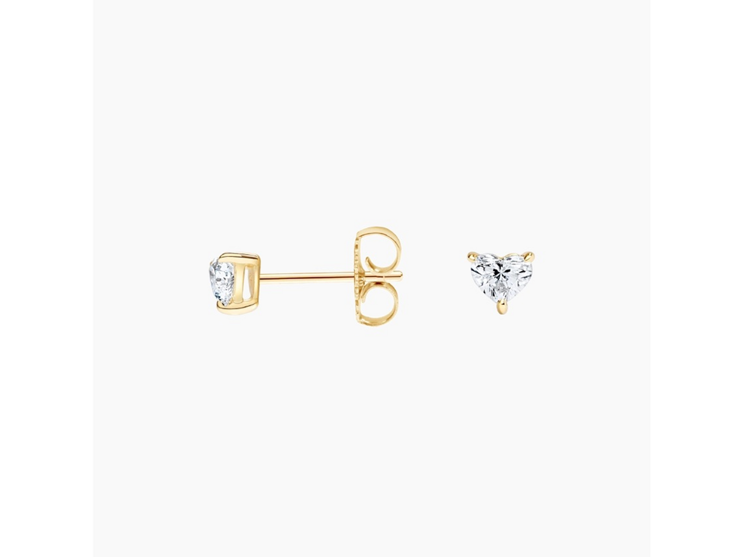 Romantic Chic 14K Yellow Gold Heart Lab Diamond Stud Earrings (1/4 ctw)