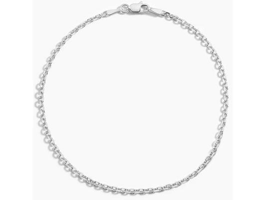 Diamond Cut Cable Chain Silver Bracelet