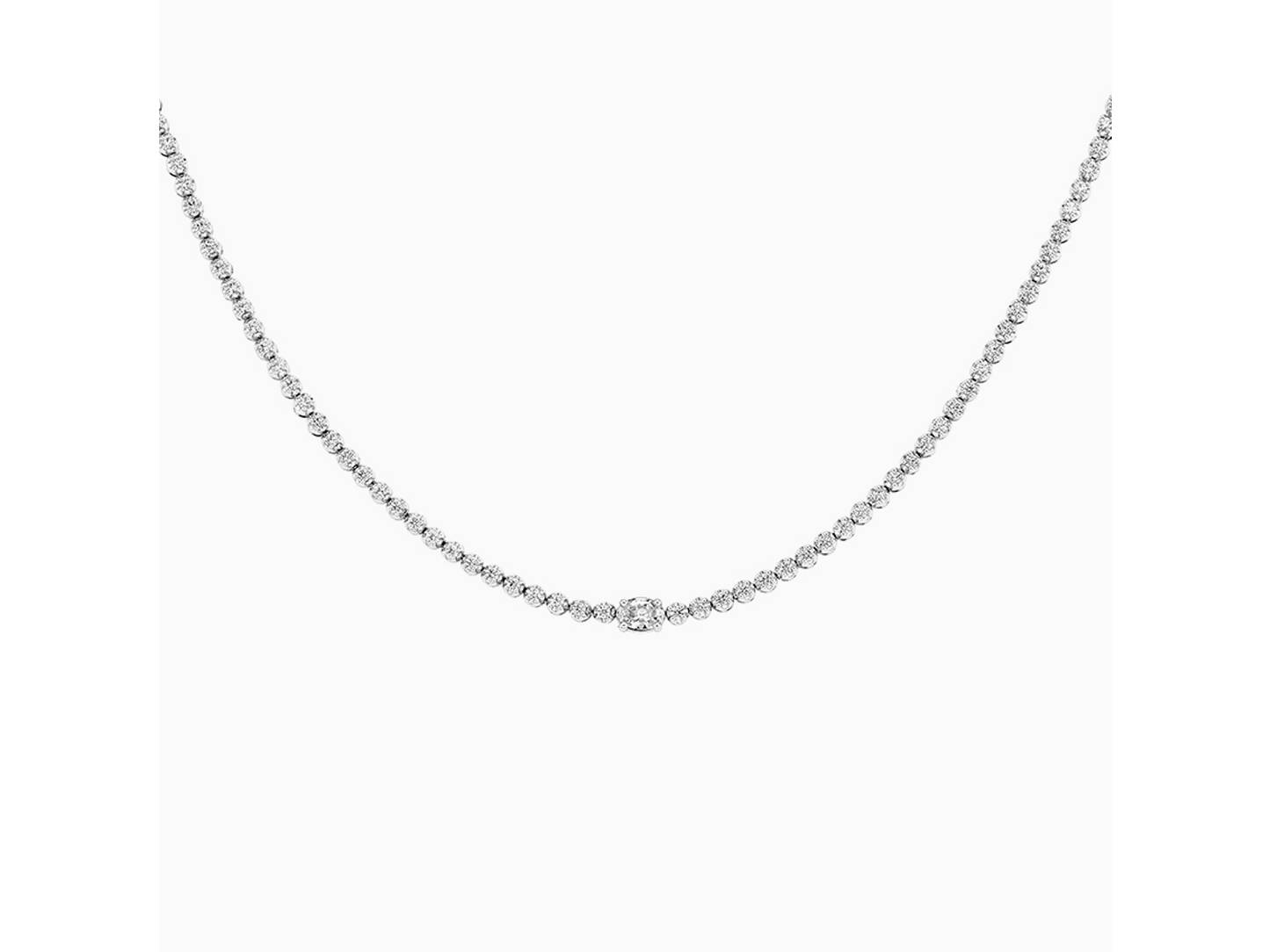 Elevated Elegance 18K White Gold Harriet Lab Diamond Tennis Necklace 3 ctw