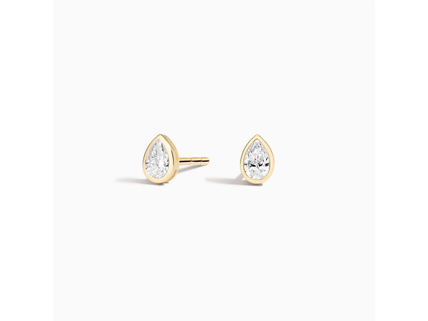 Elegant Pear-Shaped Lab Diamond Bezel Stud Earrings 1/4 ctw
