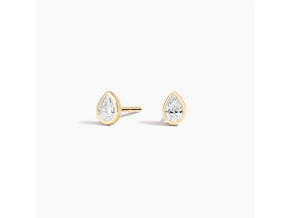 Elegant Pear-Shaped Lab Diamond Bezel Stud Earrings 1/4 ctw