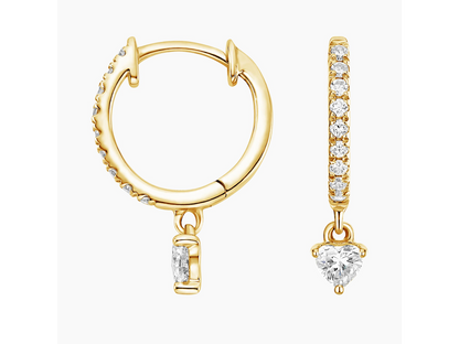 Love's Embrace 14K Yellow Gold Heart Shaped Lab Diamond Earrings 1/3 ctw