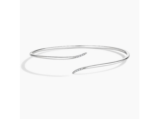 Dazzling Silver Diamond Tipped Cuff Bracelet