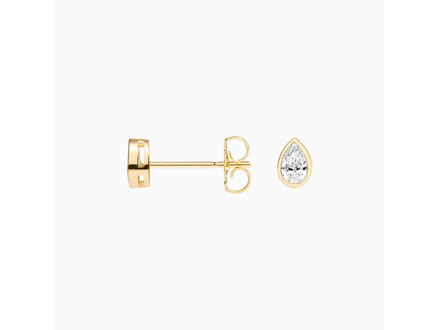 Elegant Pear-Shaped Lab Diamond Bezel Stud Earrings 1/4 ctw