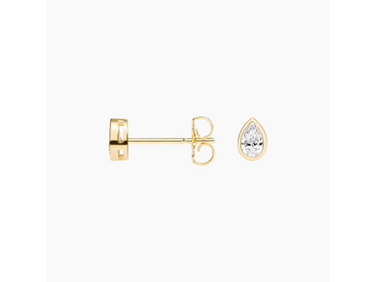 Elegant Pear-Shaped Lab Diamond Bezel Stud Earrings 1/4 ctw