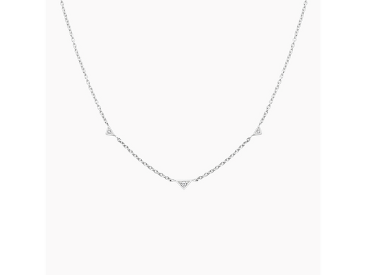 Diamond Triangle Trio Necklace Adjustable Elegance