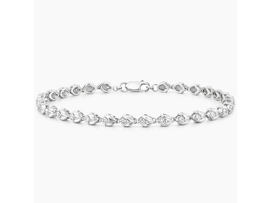 18K White Gold Orchid Diamond Bracelet 1 ctw