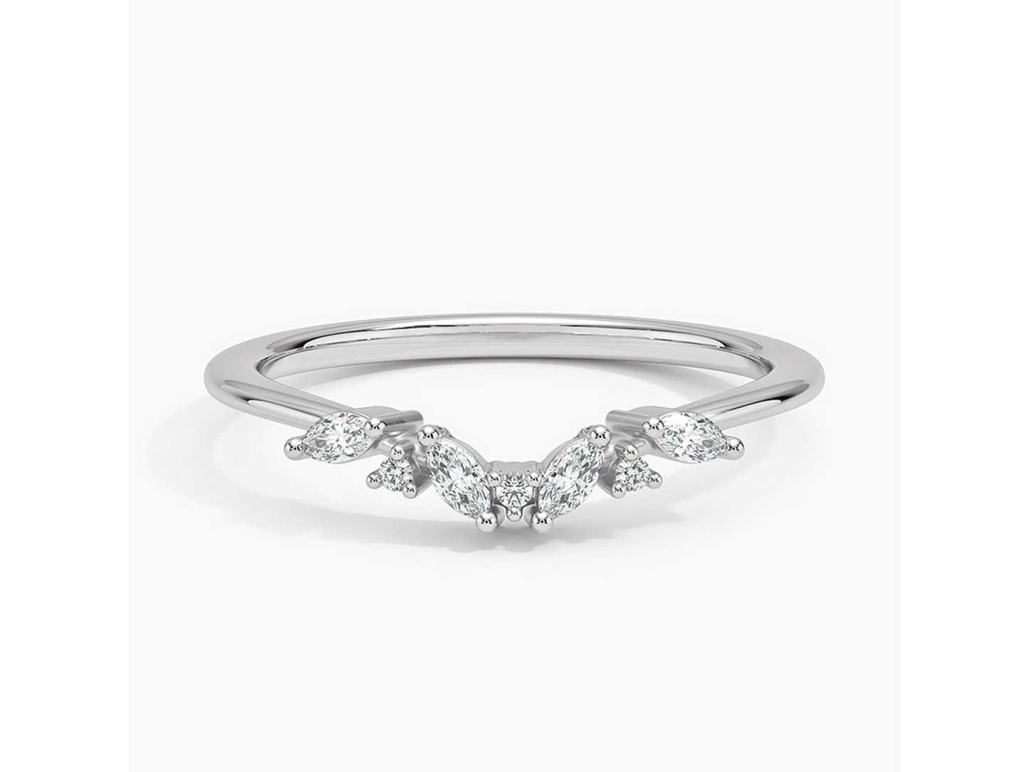 Chevron Harmony 18K White Gold Diamond Ring 1/6 ctw