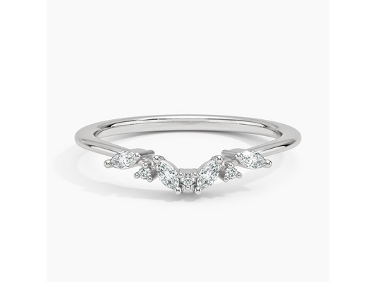 Chevron Harmony 18K White Gold Diamond Ring 1/6 ctw