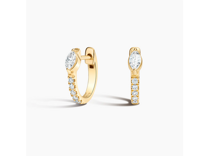 Radiant Marquise 14K Yellow Gold Taylor Lab Diamond Earrings 1/4 ctw