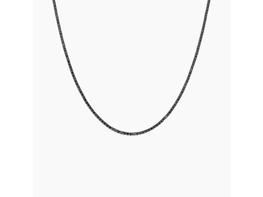 Black Diamond Tennis Necklace 4 ctw Edgy Elegance