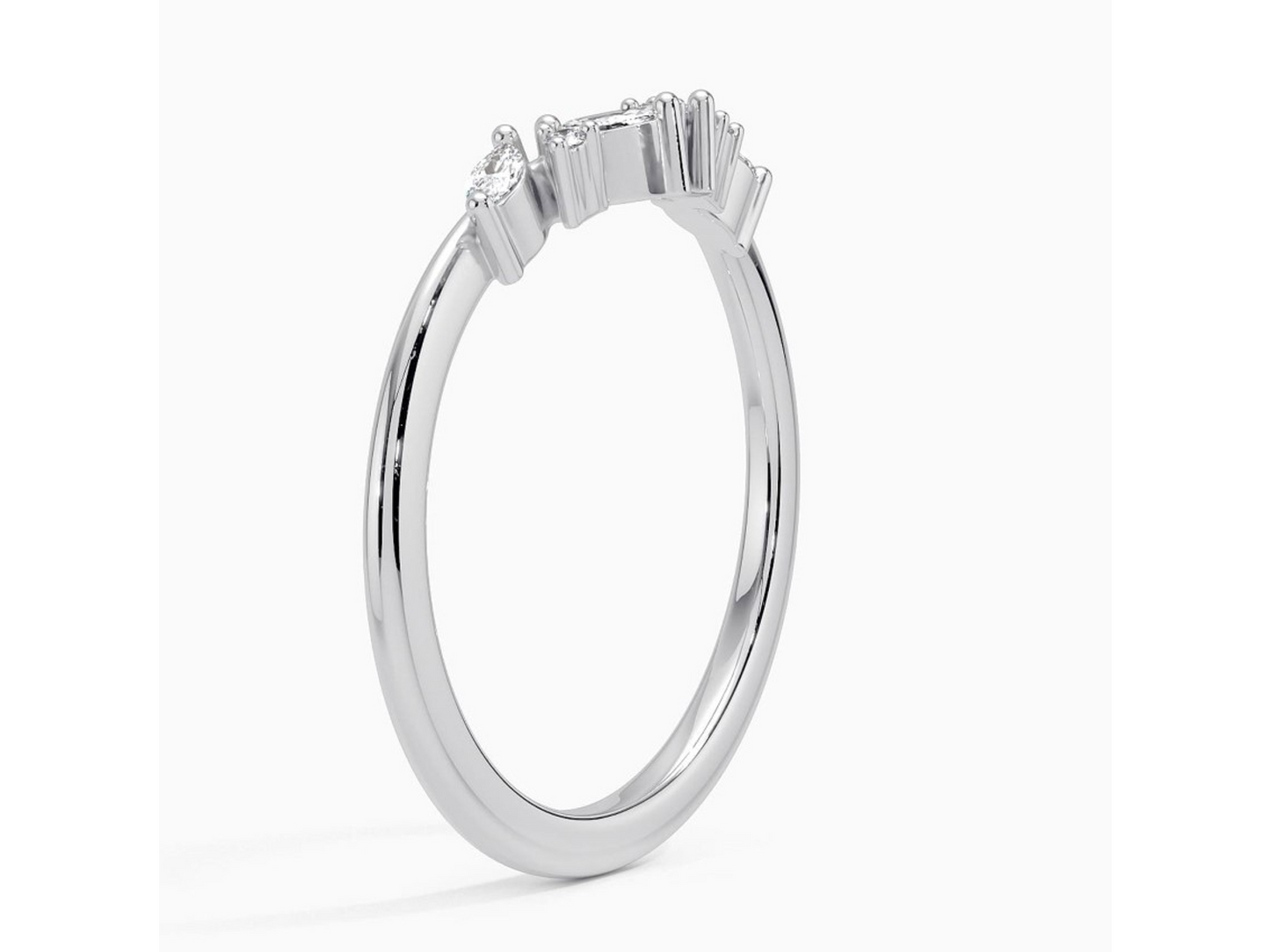 Chevron Harmony 18K White Gold Diamond Ring 1/6 ctw