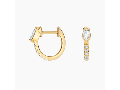 Radiant Marquise 14K Yellow Gold Taylor Lab Diamond Earrings 1/4 ctw