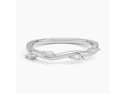 Vineyard Whispers Marquise Diamond Wedding ring 1/8 ctw
