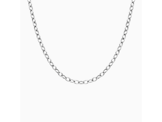 Dazzling Silver Diamond Link Necklace Adjustable Length