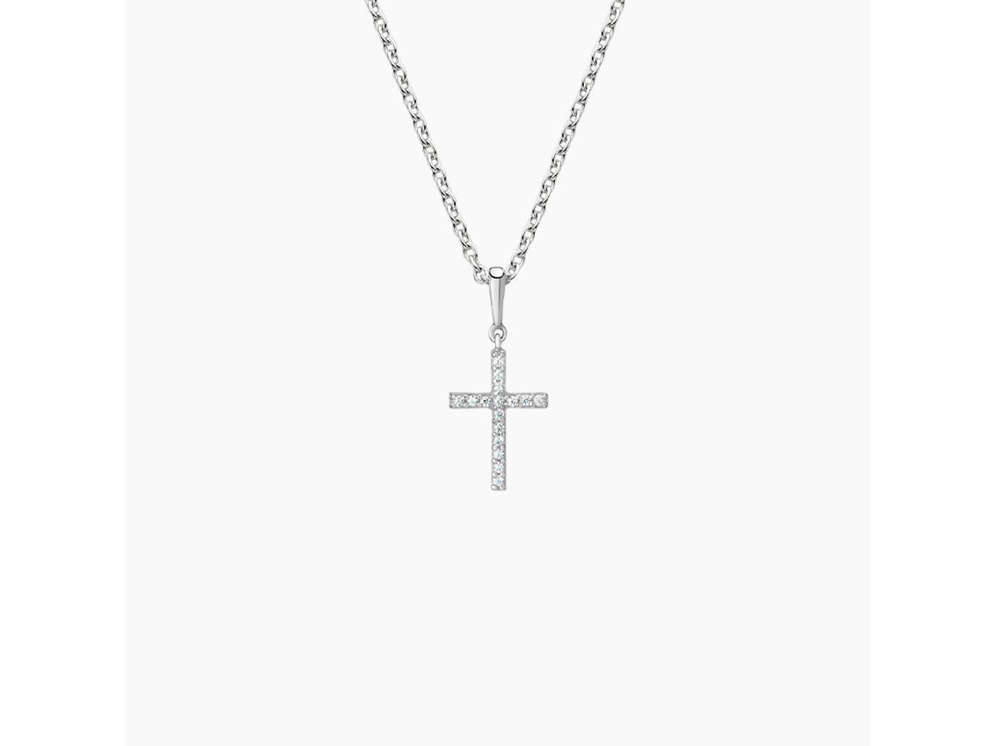 Silver Cross Diamond Pendant (1/15 ctw)