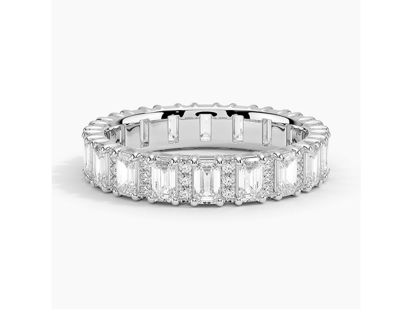 Chic Clusters 18K White Gold Lab Diamond Ring 1 1/2 ctw