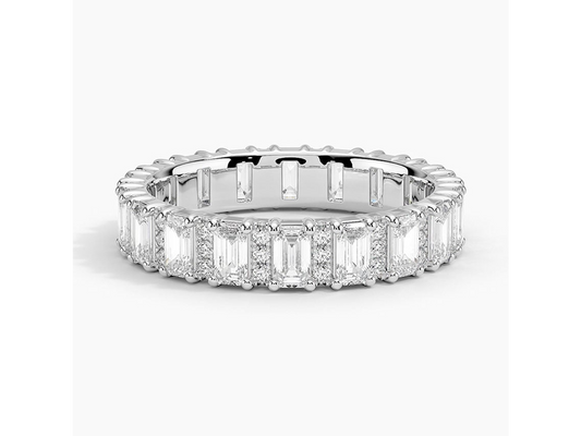 Chic Clusters 18K White Gold Lab Diamond Ring 1 1/2 ctw