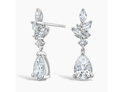 Spring Blossom 18K White Gold Primavera Lab Diamond Earrings 2 2/3 ctw