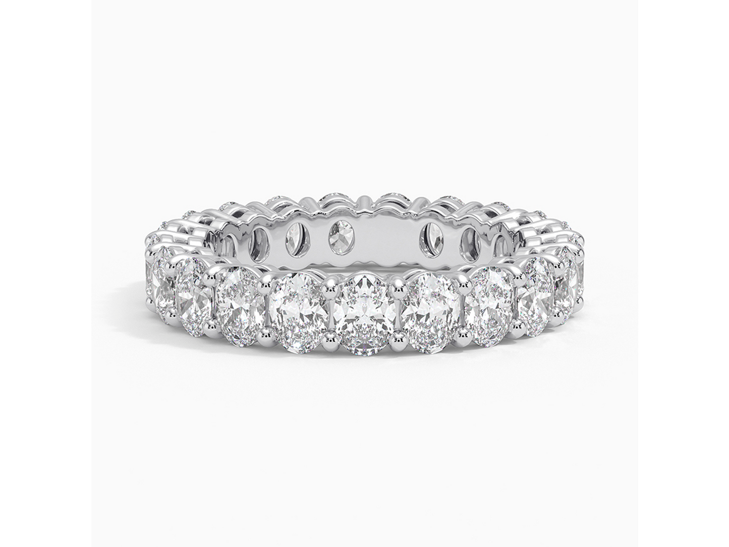 Eternal Brilliance 3 ctw Oval Lab Diamond Eternity Ring in 18K White Gold