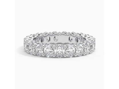 Eternal Brilliance 3 ctw Oval Lab Diamond Eternity Ring in 18K White Gold
