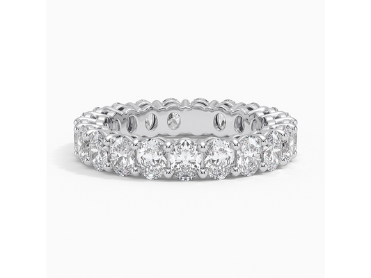 Eternal Brilliance 3 ctw Oval Lab Diamond Eternity Ring in 18K White Gold