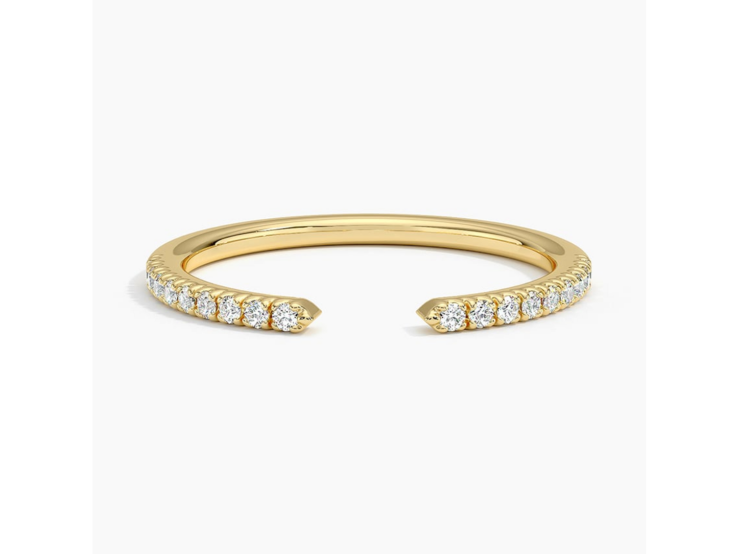 Petite Elegance 1/8 ctw Scalloped Pavé Diamond Open Ring