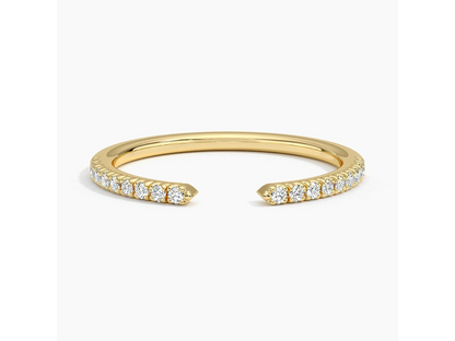 Petite Elegance 1/8 ctw Scalloped Pavé Diamond Open Ring