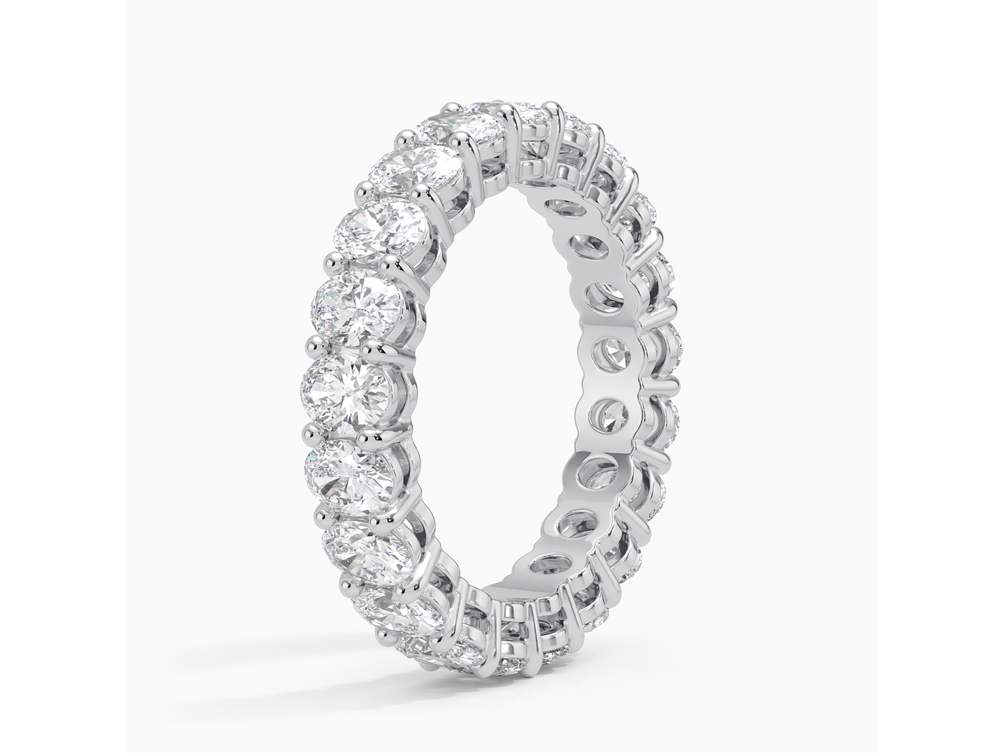 Eternal Brilliance 3 ctw Oval Lab Diamond Eternity Ring in 18K White Gold