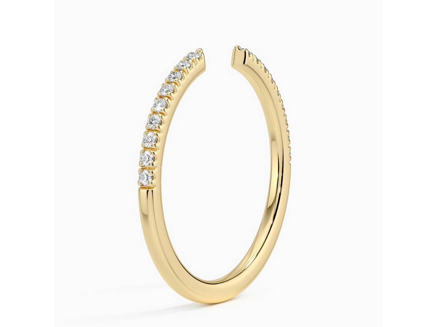 Petite Elegance 1/8 ctw Scalloped Pavé Diamond Open Ring