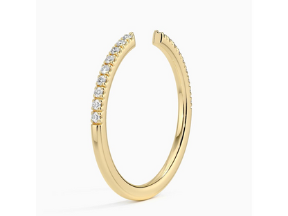 Petite Elegance 1/8 ctw Scalloped Pavé Diamond Open Ring