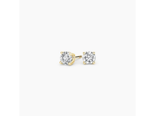 Timeless Brilliance 18K Yellow Gold Round Diamond Stud Earrings 1/4 ctw