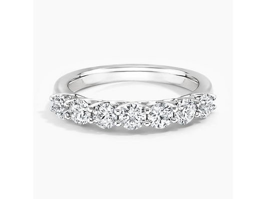 Dazzling Trellis 7 Stone Lab Diamond Ring 7/8 ctw in 18K White Gold