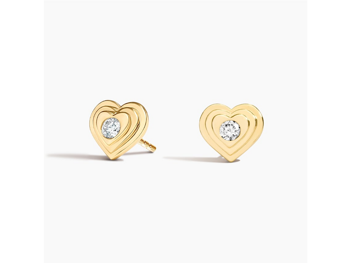 Radiant Love 14K Yellow Gold Sweetheart Lab Diamond Stud Earrings