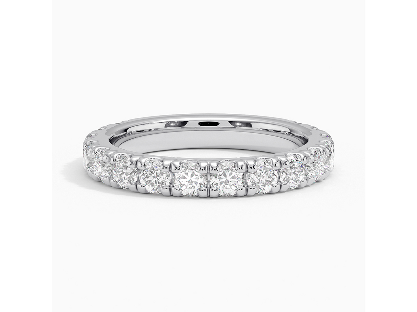Scalloped Elegance 1 1/3 ctw Lab Diamond Ring in 18K White Gold