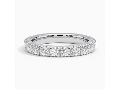 Scalloped Elegance 1 1/3 ctw Lab Diamond Ring in 18K White Gold
