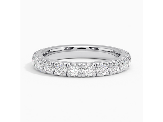 Scalloped Elegance 1 1/3 ctw Lab Diamond Ring in 18K White Gold