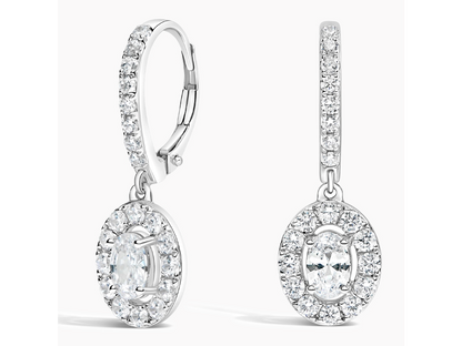 Regal Radiance Katherine Lab Diamond Halo Drop Earrings 2 ctw
