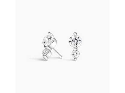 Timeless Elegance Marseille Lab Diamond Stud Earrings (1 1/8 ctw) in 18K White Gold