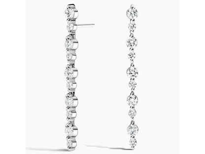 Dazzling Harmony Marseille Lab Diamond Drop Earrings (1 1/4 ctw) in 18K White Gold