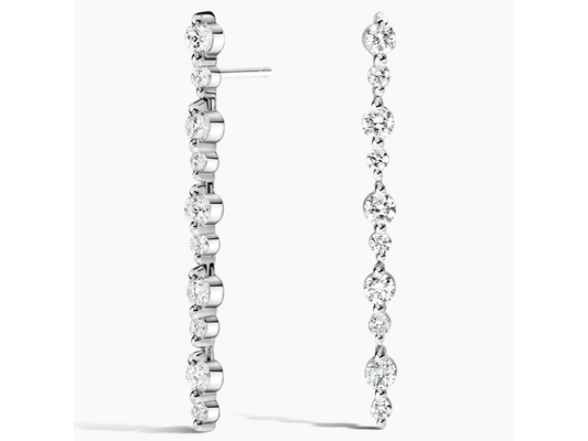 Dazzling Harmony Marseille Lab Diamond Drop Earrings (1 1/4 ctw) in 18K White Gold