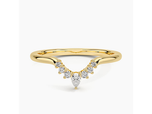 Dazzling Crescent 1/10 ctw Diamond Ring