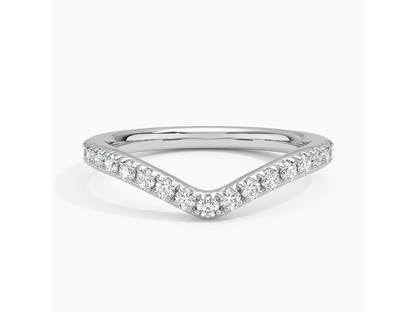 Scalloped Chevron Elegance 1/3 ctw Diamond Ring